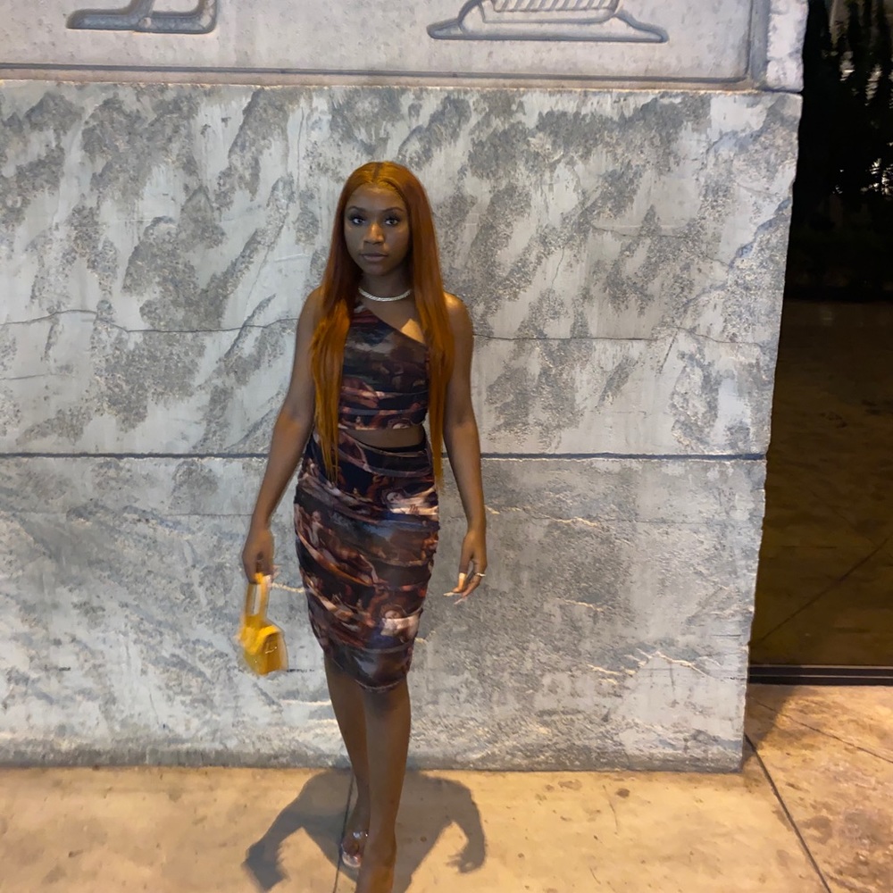 Renaissance print dress